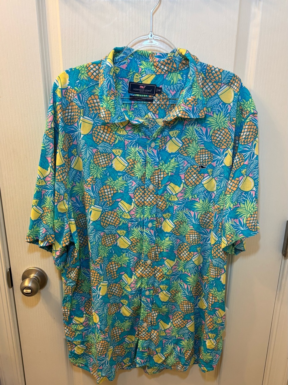 Vinyard Vines Men's Button Up Pineapple Hawaiian Shirt 2xl XXL